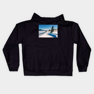 Cross-County Ski Run in Norwegian Winter Landscape Shot on Film Kids Hoodie